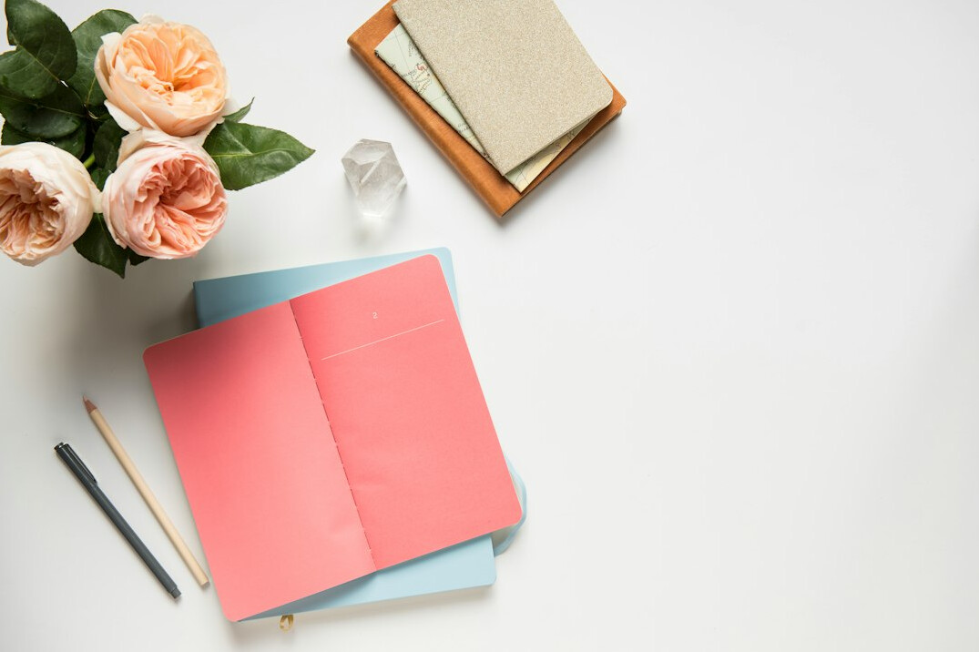 notebook with notes