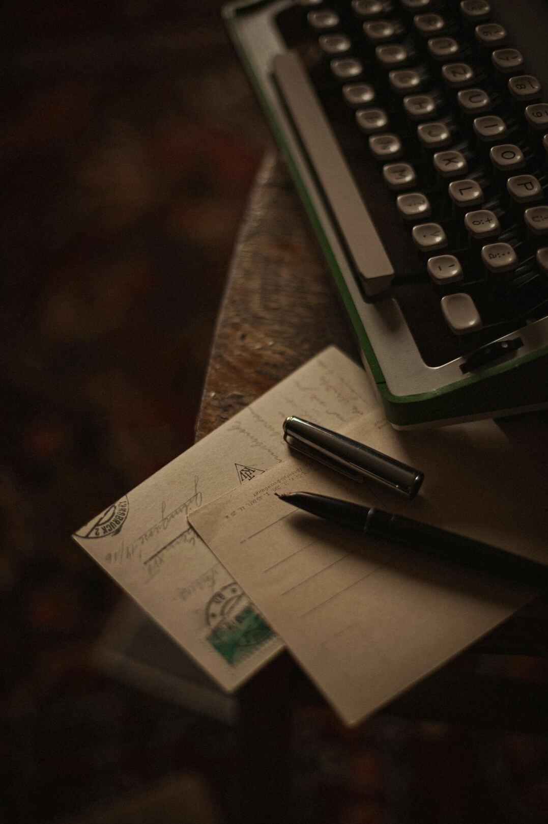 mystery writer desk with notes